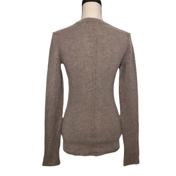 SOLD INHABIT Light Brown Crew Neck Cashmere Sweater Size Large - Picture 5 of 8